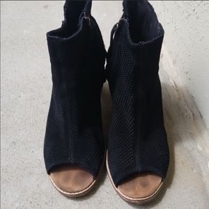Toms Perforated Peep Toe Bootie